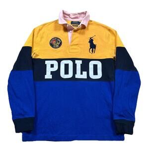Polo Ralph Lauren Custom Slim Fit Rugby Shirt Long Sleeve Men’s Small Blue
